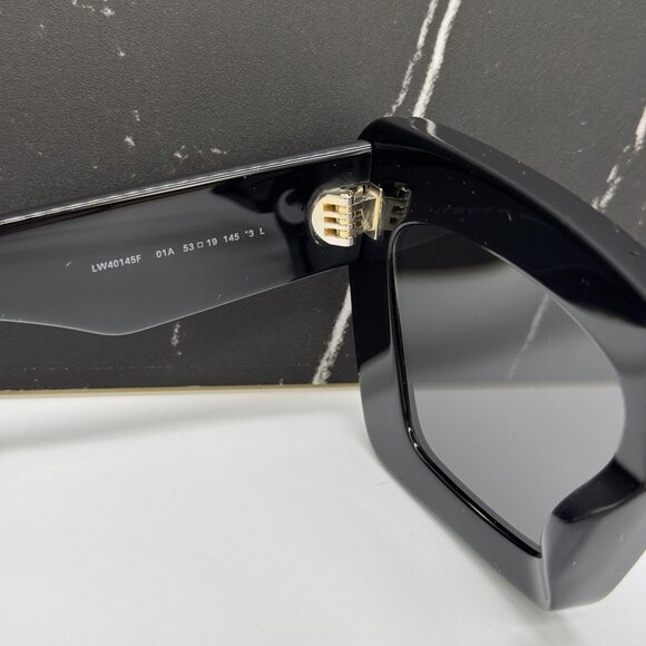 NEW LOEWE LW40145F 01A WOMEN SUNGLASSES BLACK CAT EYE LOEWE EYEWEAR LW40145I 01A - Picture 8 of 10